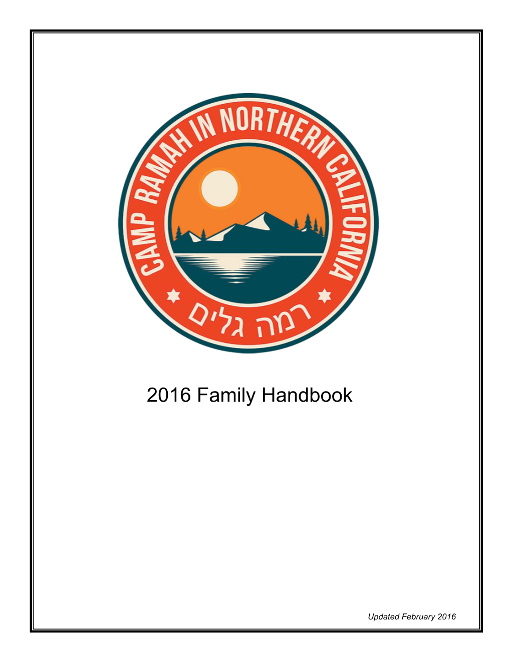 2016 Family Handbook