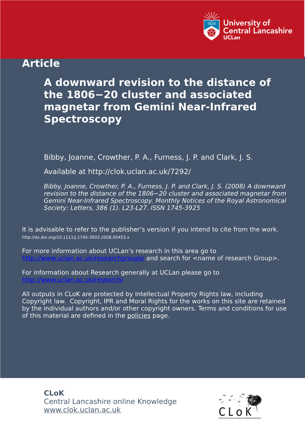 A Downward Revision to the Distance of the 1806−20 Cluster and Associated Magnetar from Gemini Near-Infrared Spectroscopy