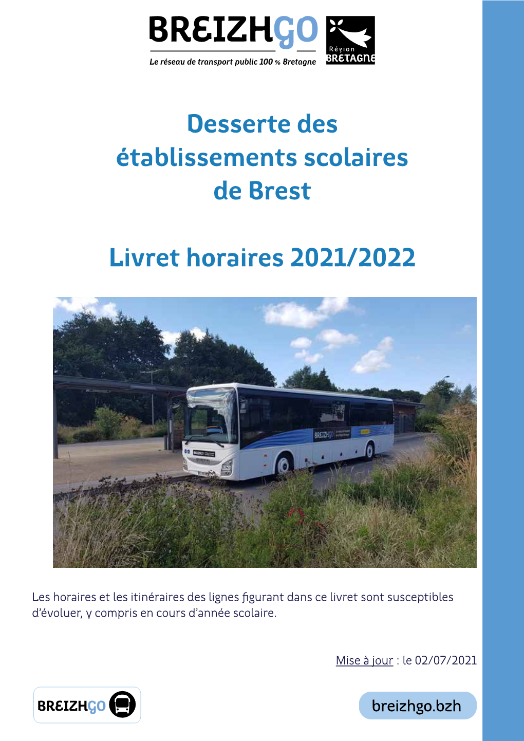 Desserte Des Établissements Scolaires De Brest Livret Horaires 2021/2022