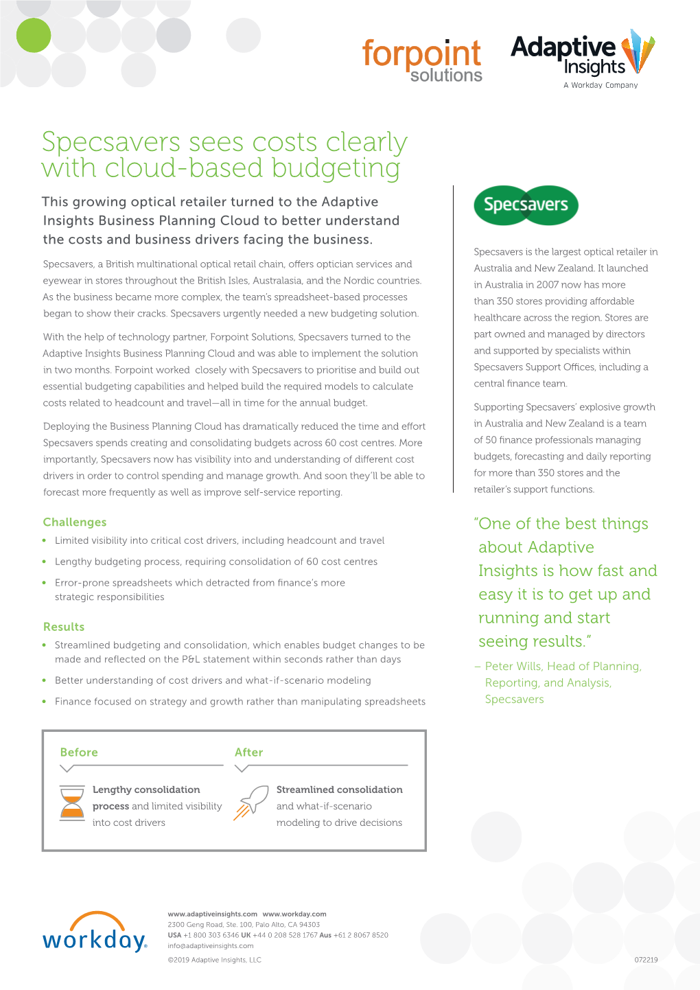 Specsavers Sees Costs Clearly with Cloud-Based Budgeting