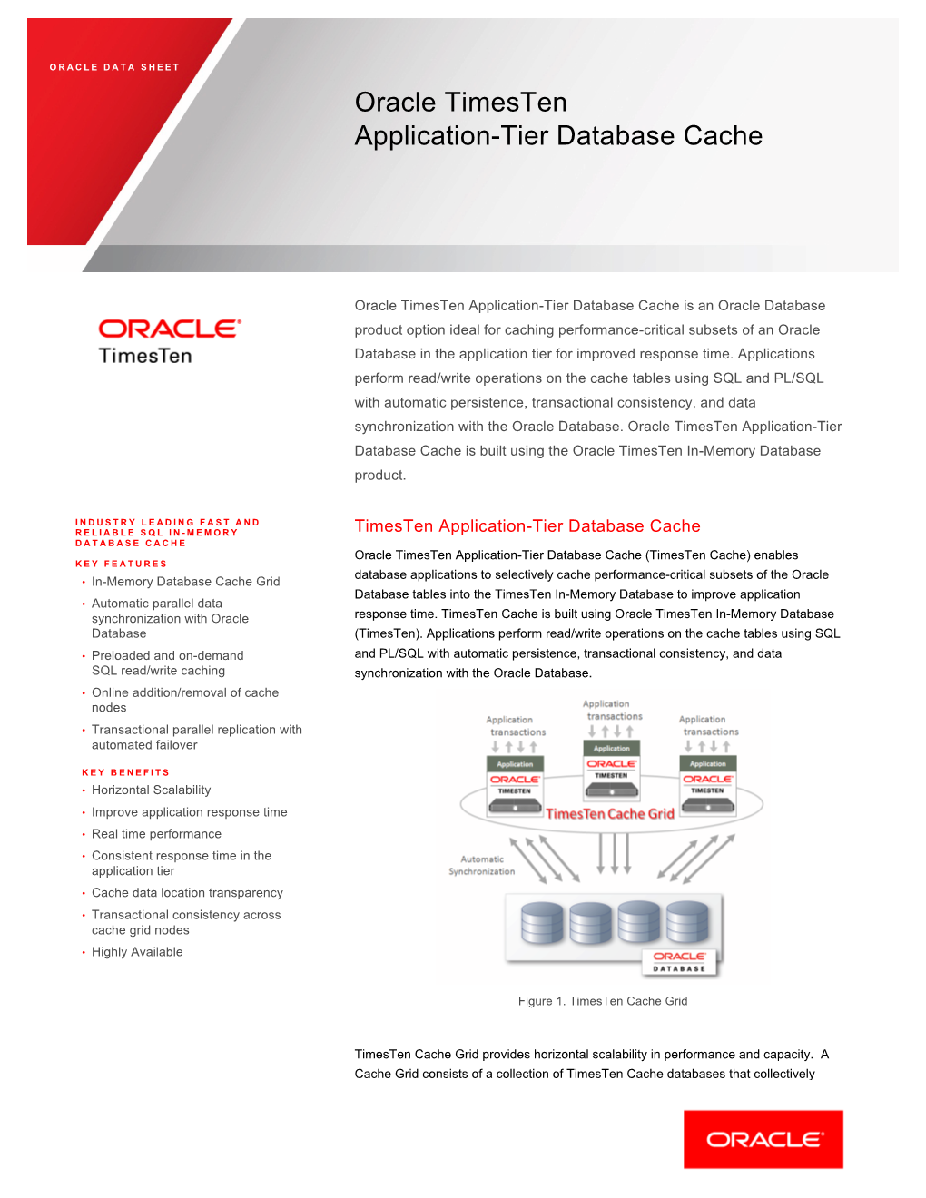 Oracle Timesten Application-Tier Database Cache