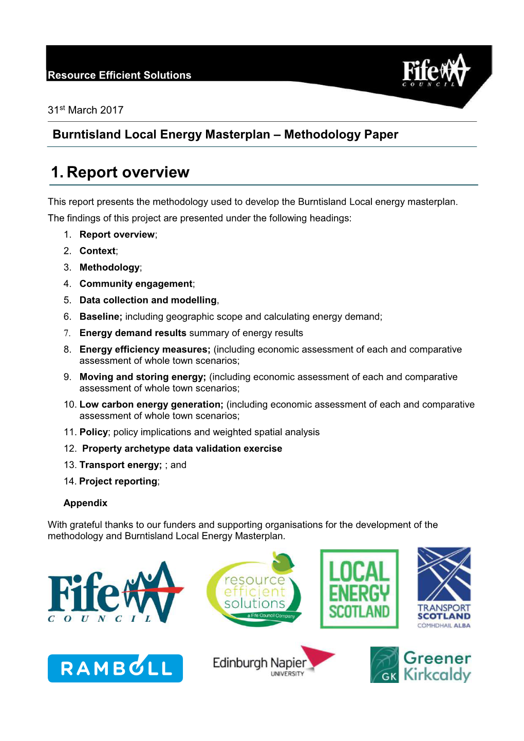 Fife Local Energy Masterplan Methodology