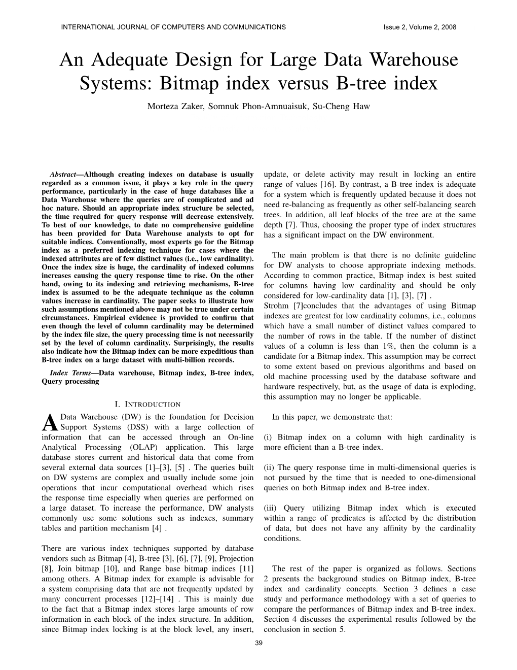 An Adequate Design for Large Data Warehouse Systems: Bitmap Index