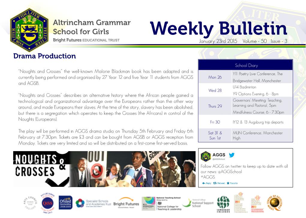 Weekly Bulletin Bright Futures EDUCATIONAL TRUST January 23Rd 2015 Volume - 50 Issue - 3