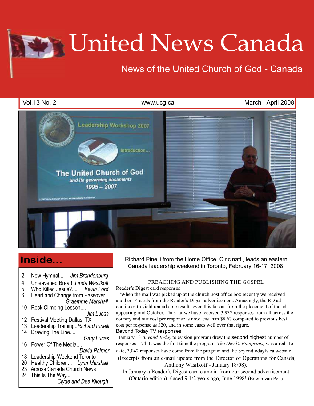 News of the United Church of God - Canada