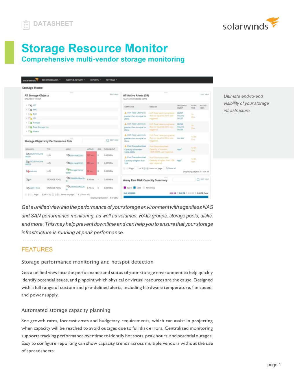 Storage Resource Monitor Comprehensive Multi-Vendor Storage Monitoring