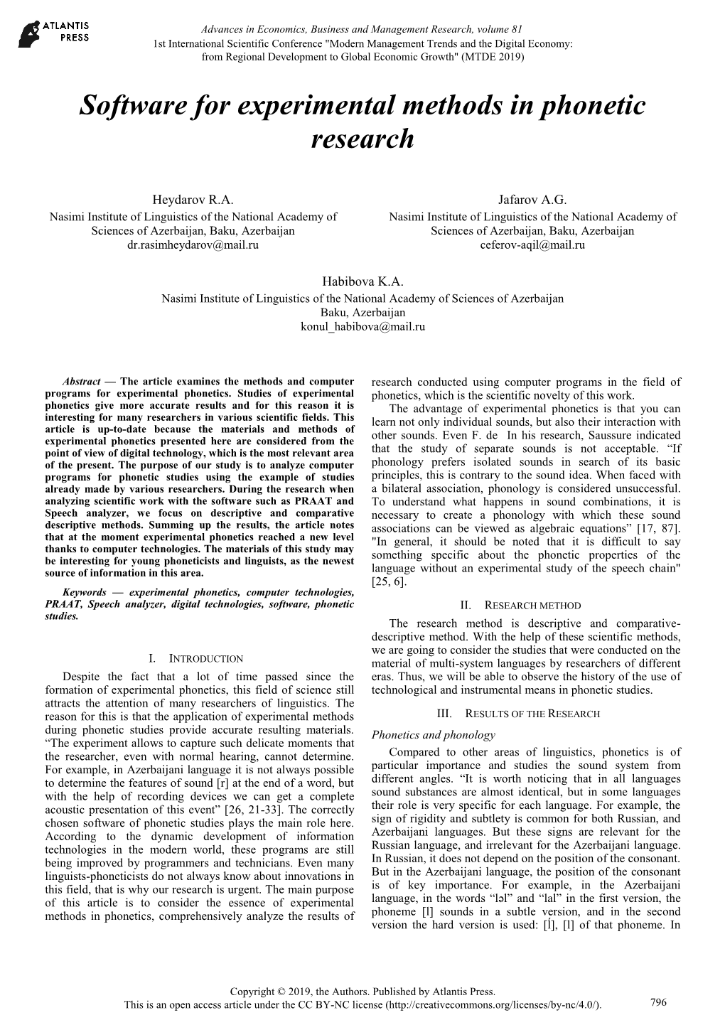 Software for Experimental Methods in Phonetic Research