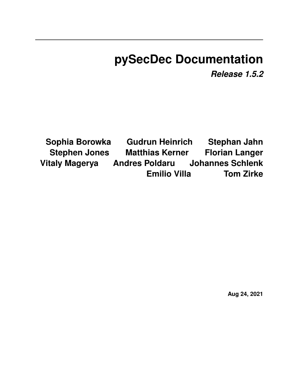 Pysecdec Documentation Release 1.5.2