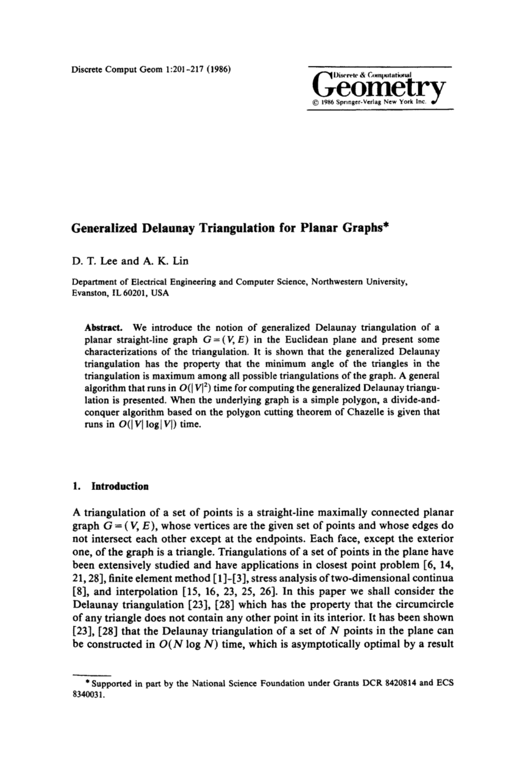 Generalized Delaunay Triangulation for Planar Graphs*