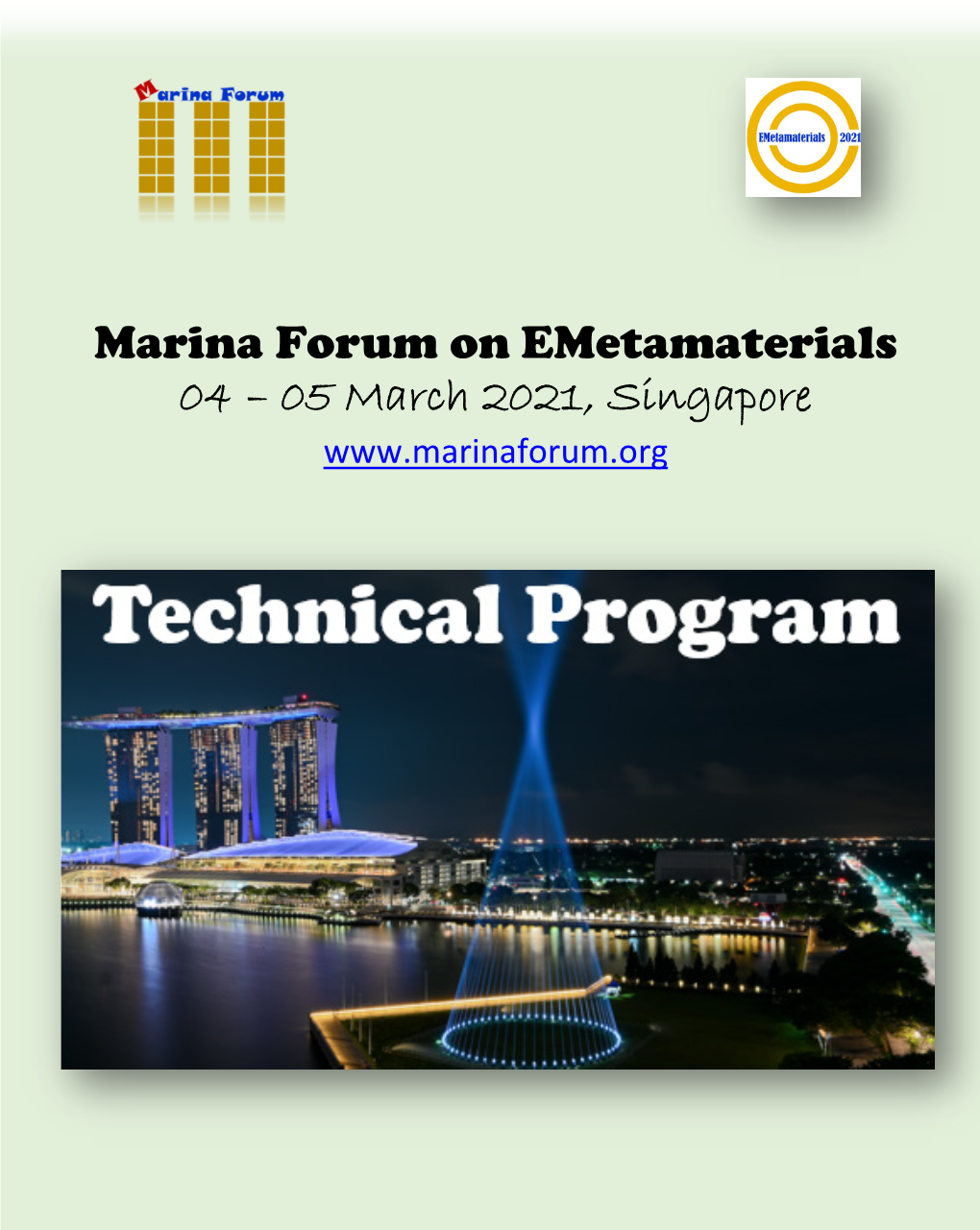 Marina Forum on Emetamaterials 04 – 05 March 2021, Singapore