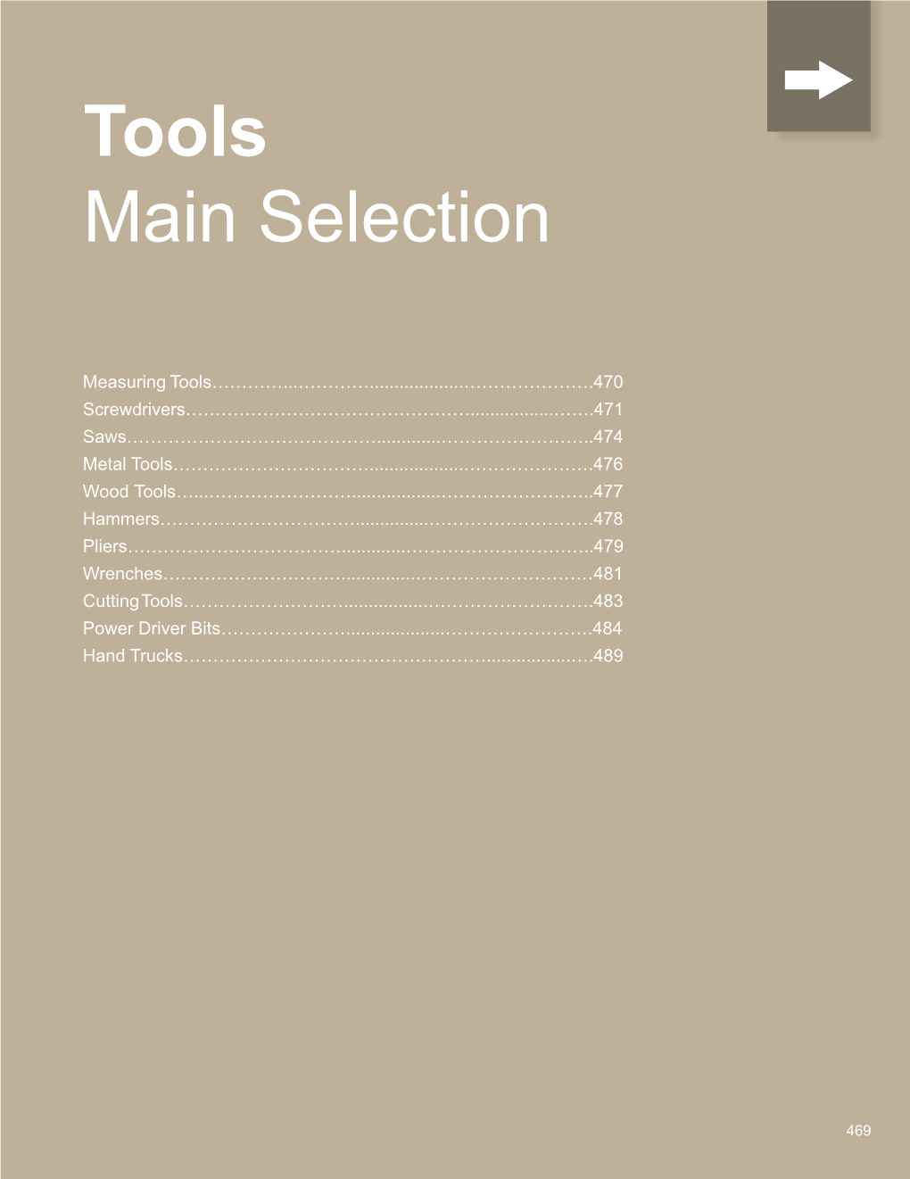 Tools Main Selection