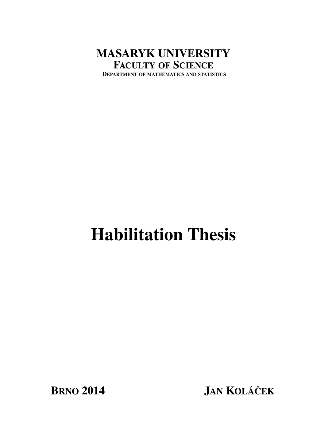 Habilitation Thesis