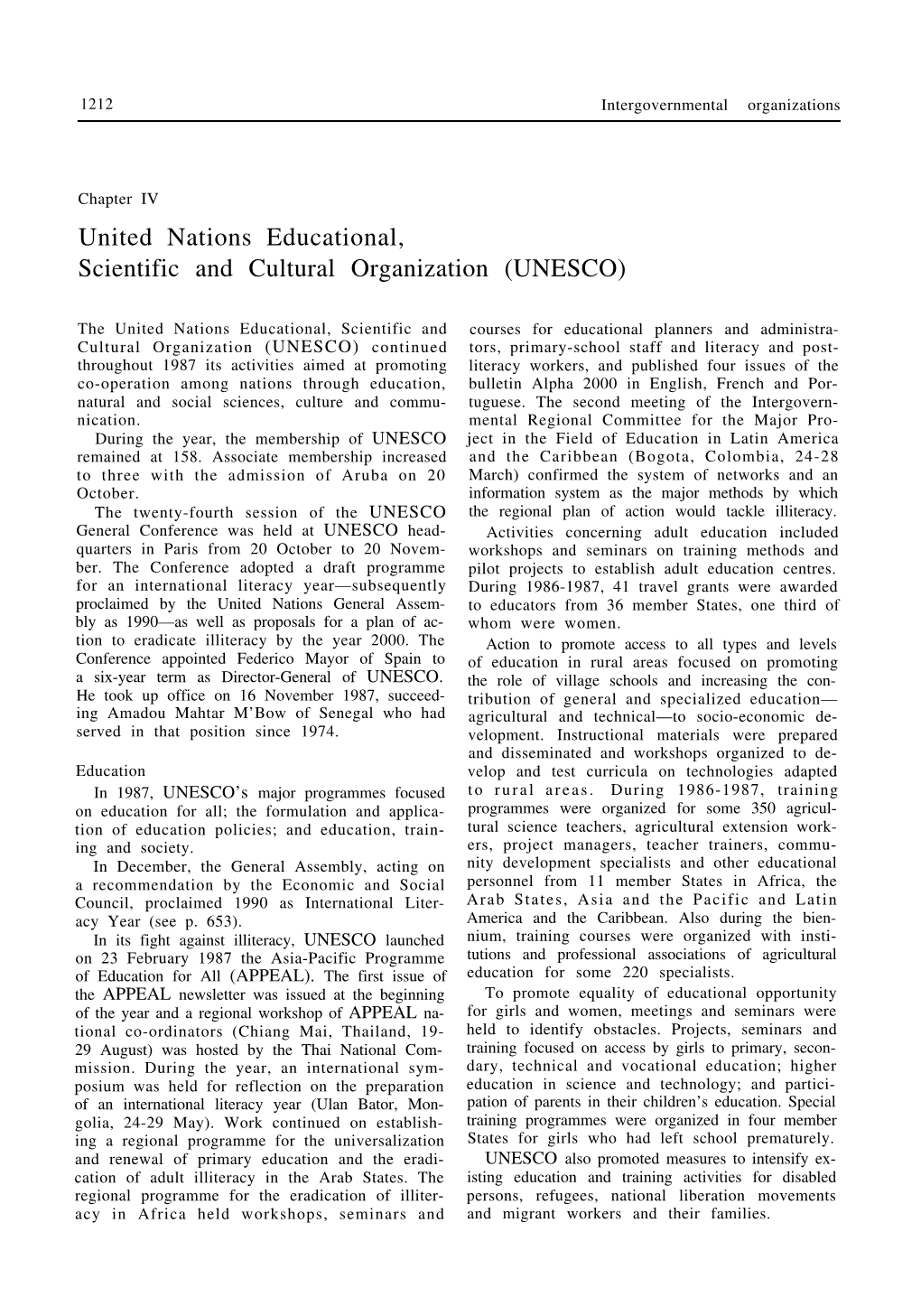 [ 1987 ] Part 2 Chapter 4 the United Nations Educational, Scientific And
