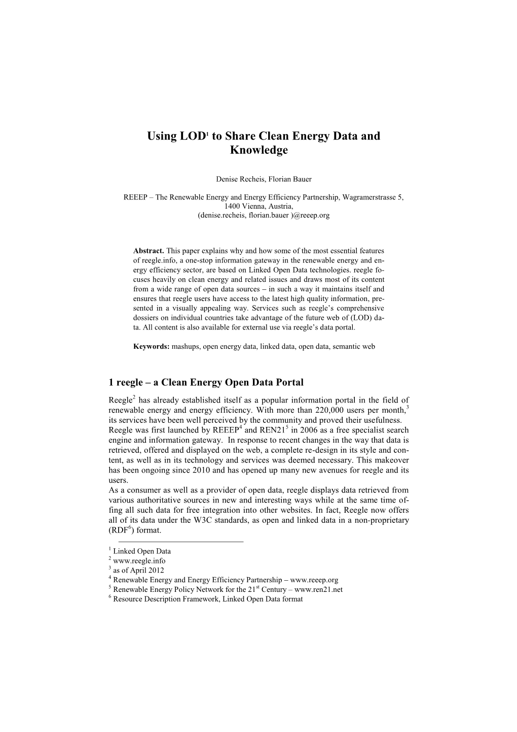 Using LOD to Share Clean Energy Data and Knowledge