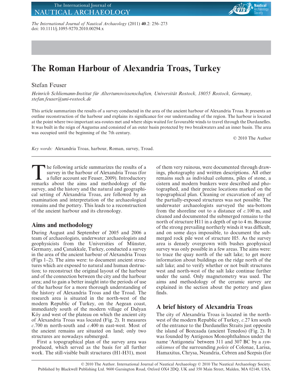 The Roman Harbour of Alexandria Troas, Turkey