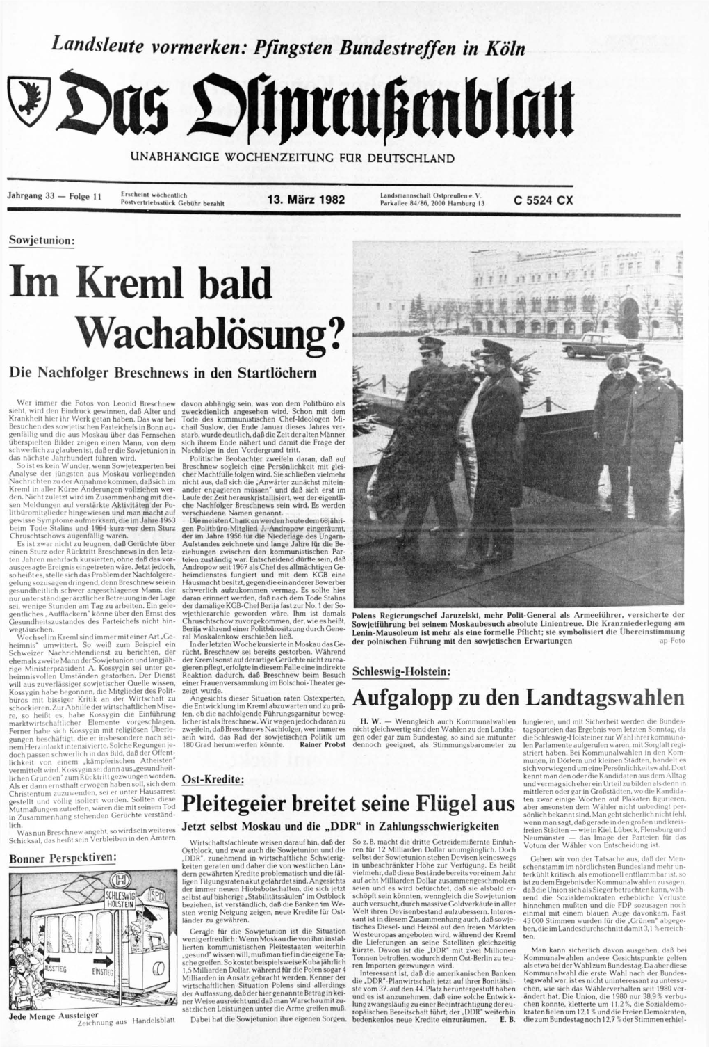 Im Kreml Bald Wachablösung? Die Nachfolger Breschnews in Den Startlöchern