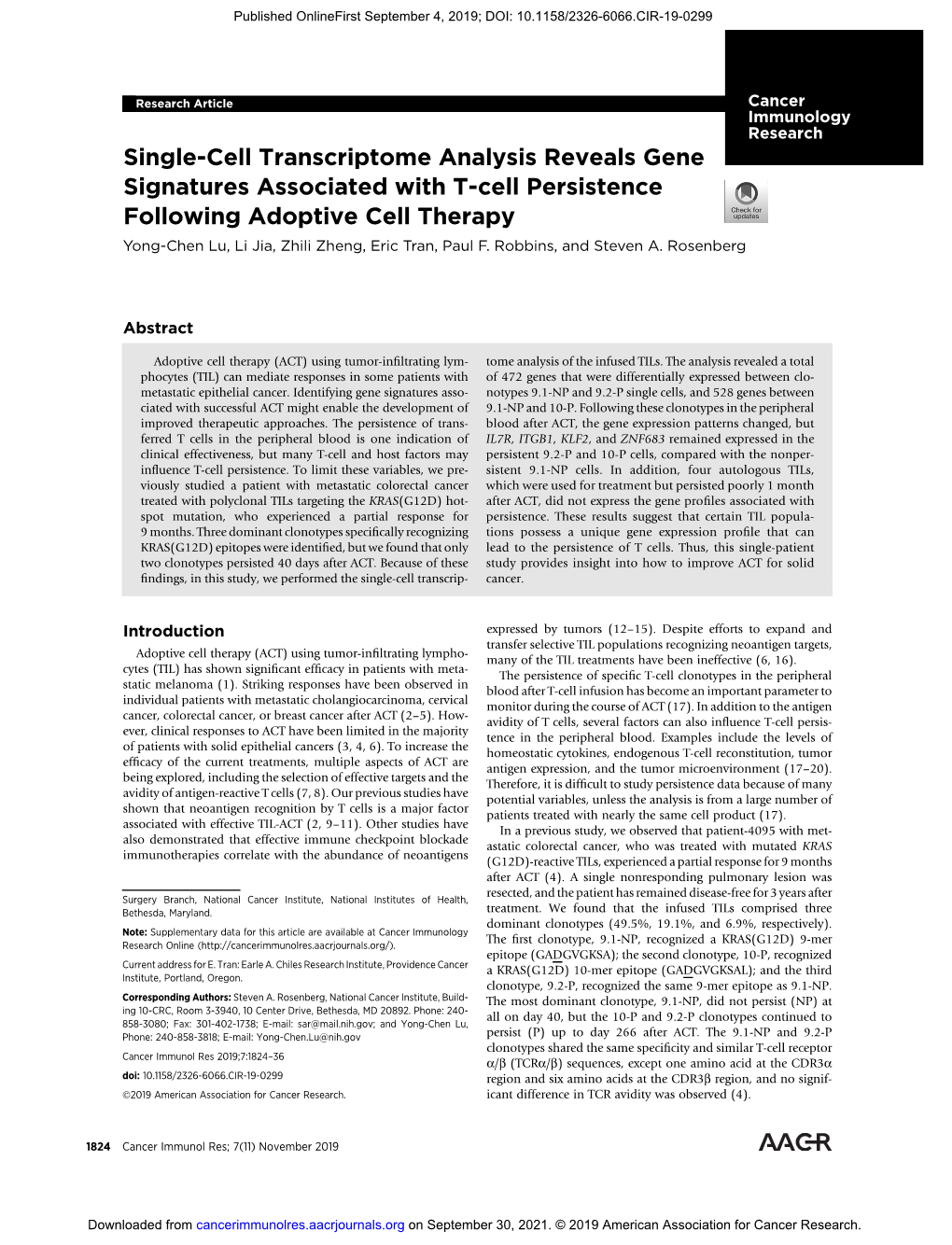 Single-Cell Transcriptome Analysis