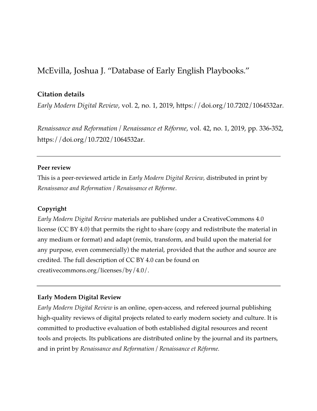 Mcevilla, Joshua J. “Database of Early English Playbooks.”