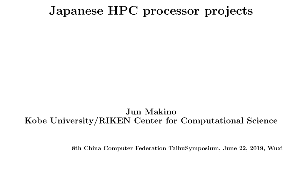 Japanese HPC Processor Projects