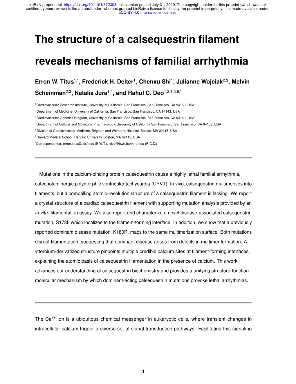 The Structure of a Calsequestrin Filament Reveals Mechanisms Of