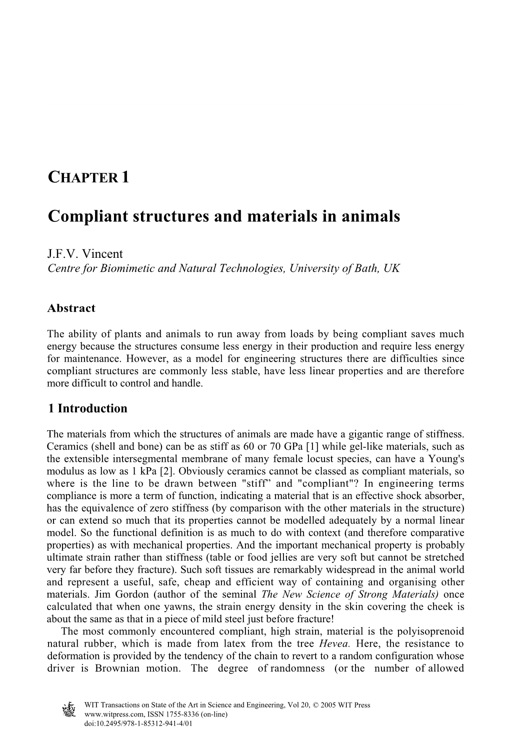 CHAPTER 1 Compliant Structures and Materials in Animals