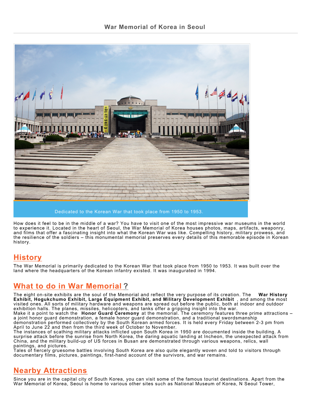 War Memorial of Korea in Seoul