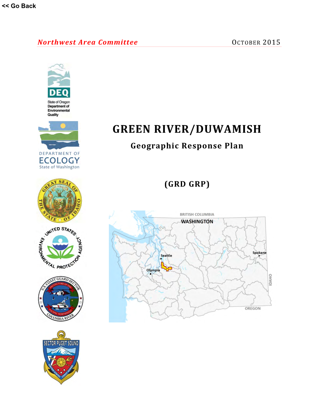 GREEN RIVER/DUWAMISH Geographic Response Plan