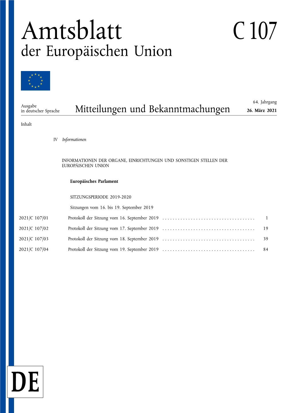 Abl. C 107 Vom 26.3.2021 Veröffentlicht