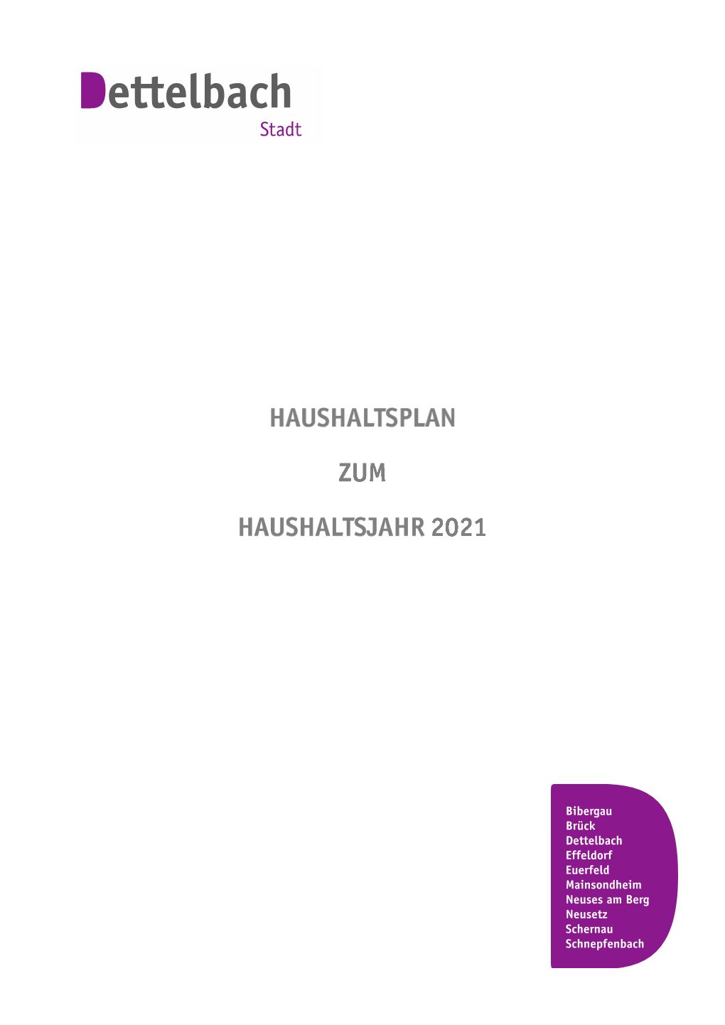 Haushaltsplan 2021