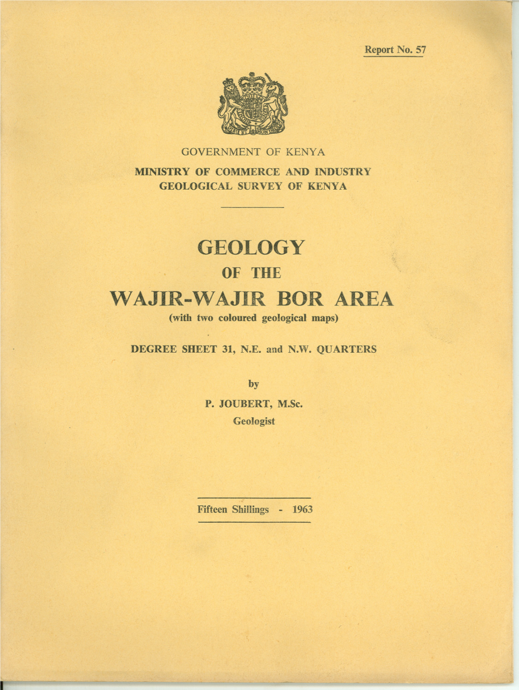 Geology of the Wajir-Wajir Bor Area