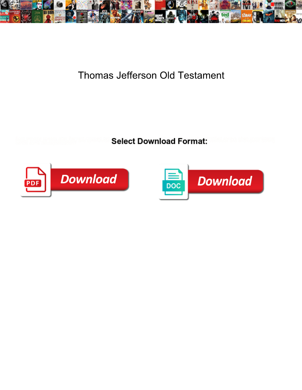 Thomas Jefferson Old Testament