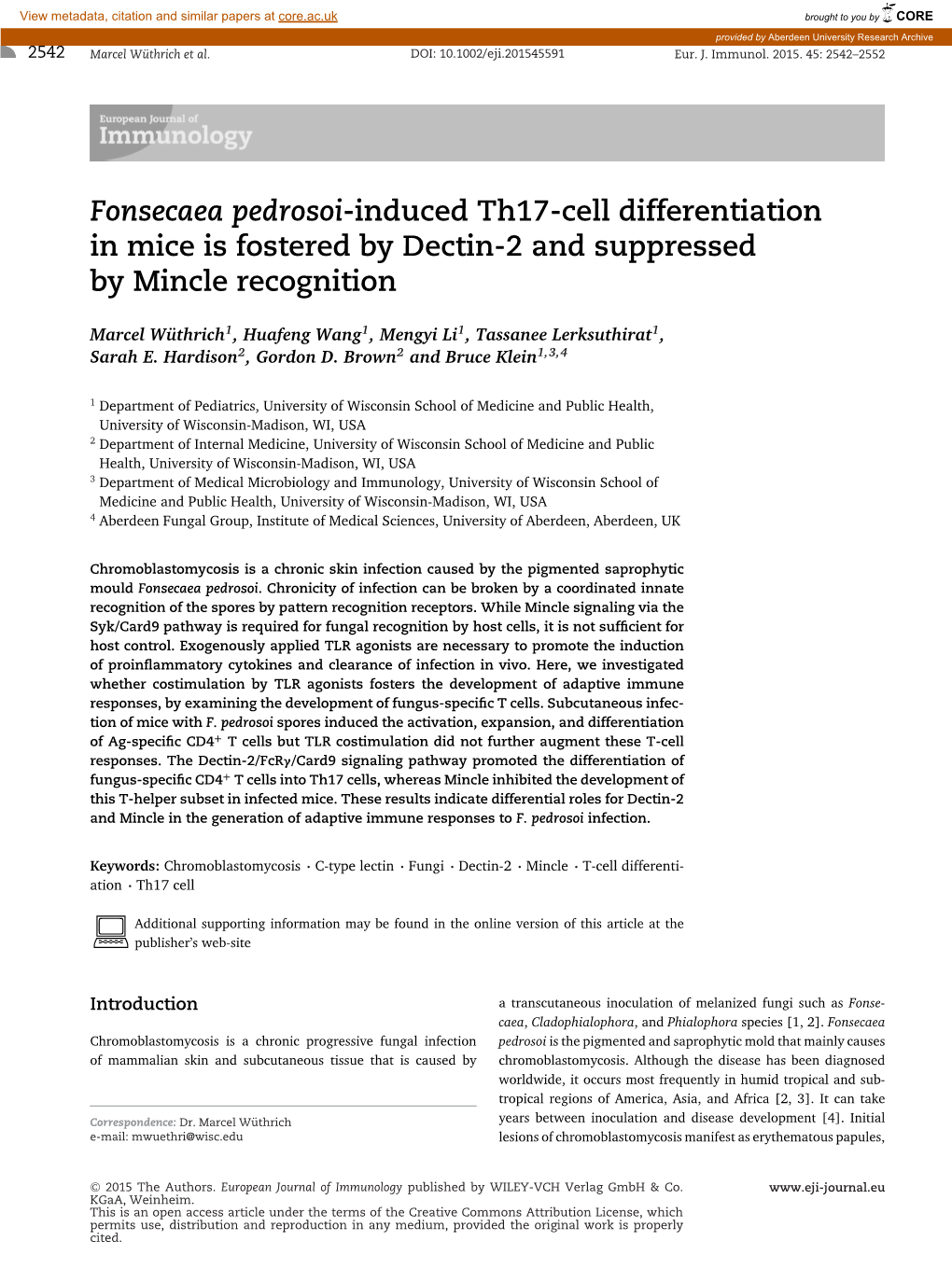 Cell Differentiation in Mice Is Fostered by Dectin&Am