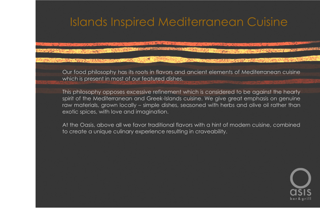 Islands Inspired Mediterranean Cuisine