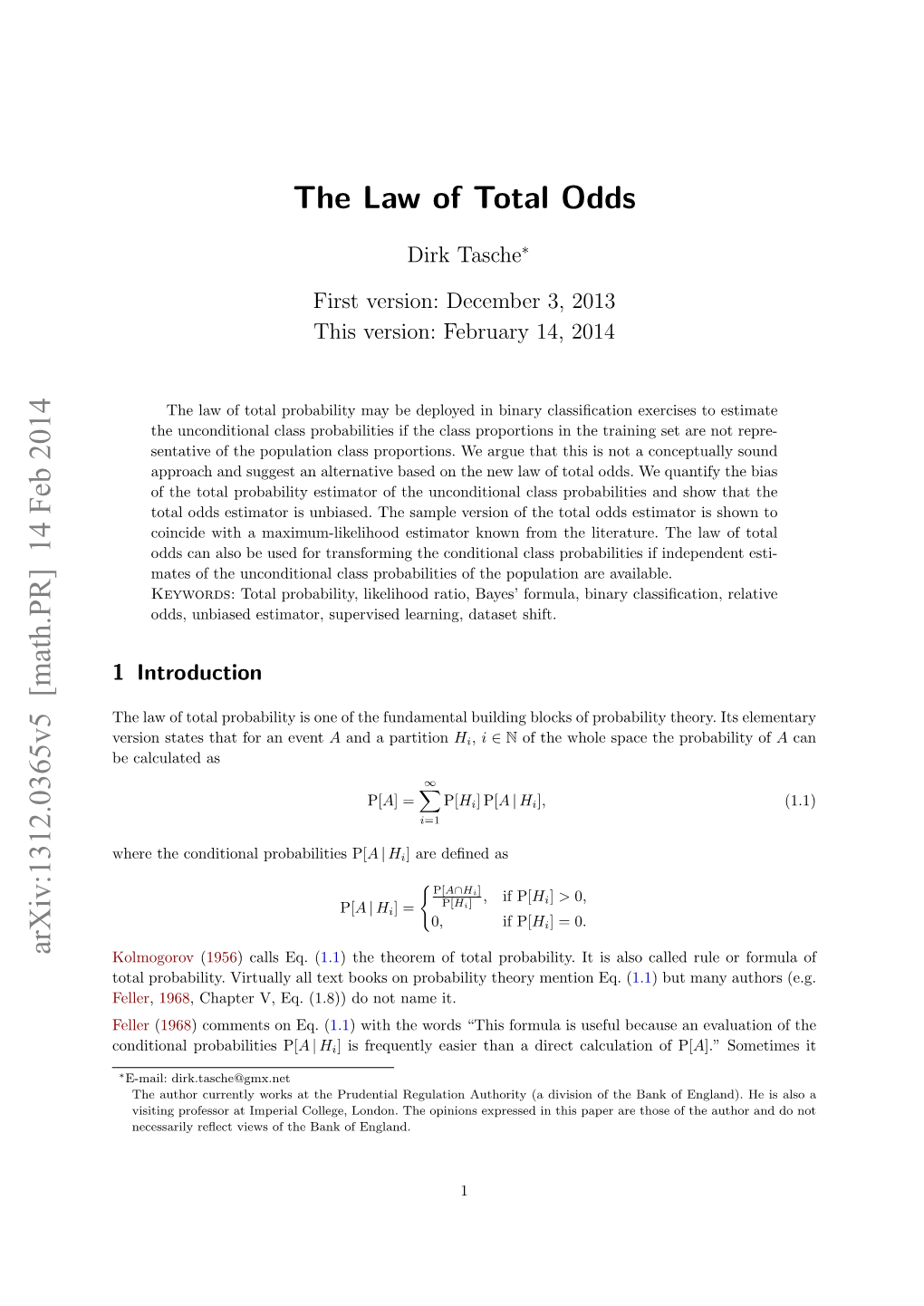 The Law of Total Odds
