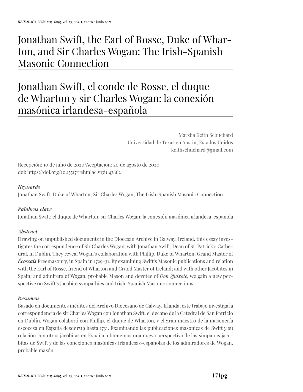 The Irish-Spanish Masonic Connection Jonathan Swift