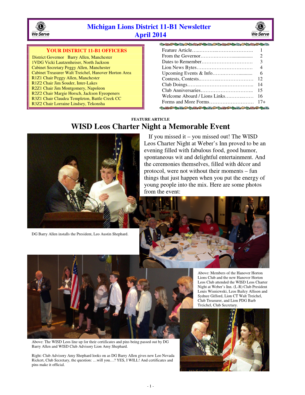 WISD Leos Charter Night a Memorable Event