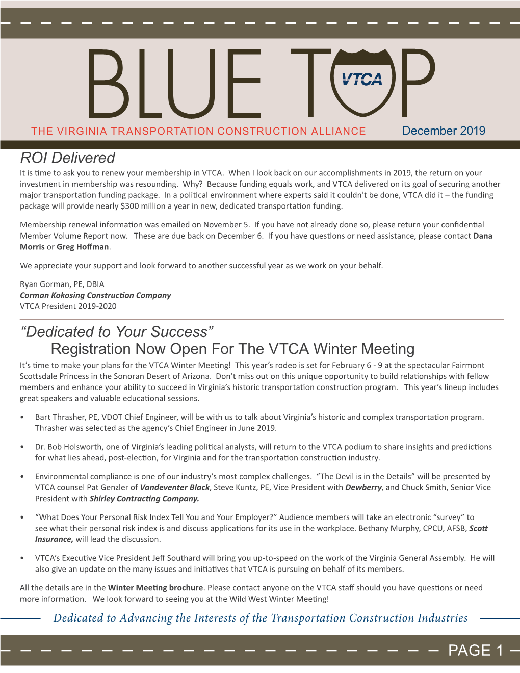 Registration Now Open for the VTCA Winter Meeting ROI Delivered