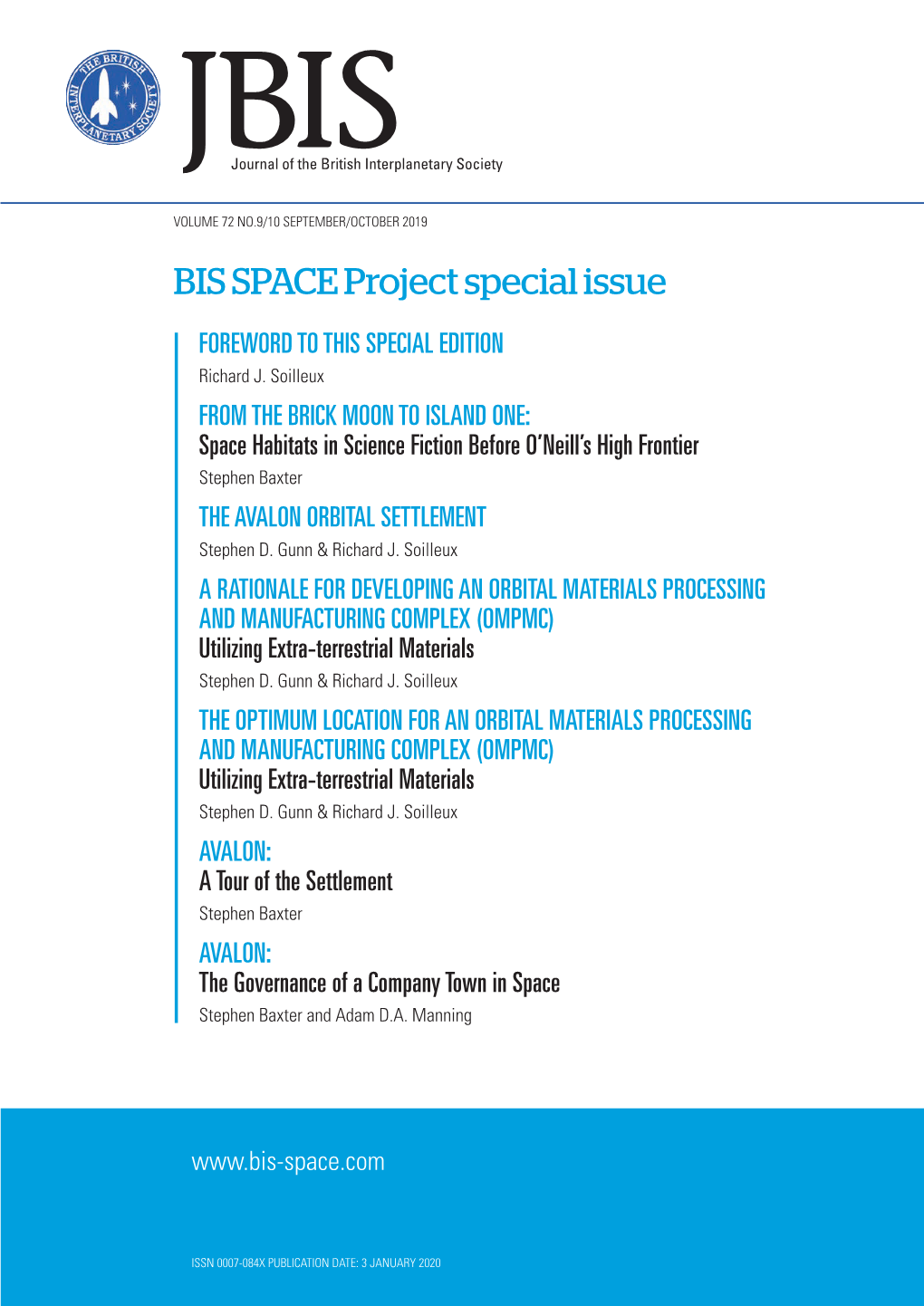 BIS SPACE Project Special Issue