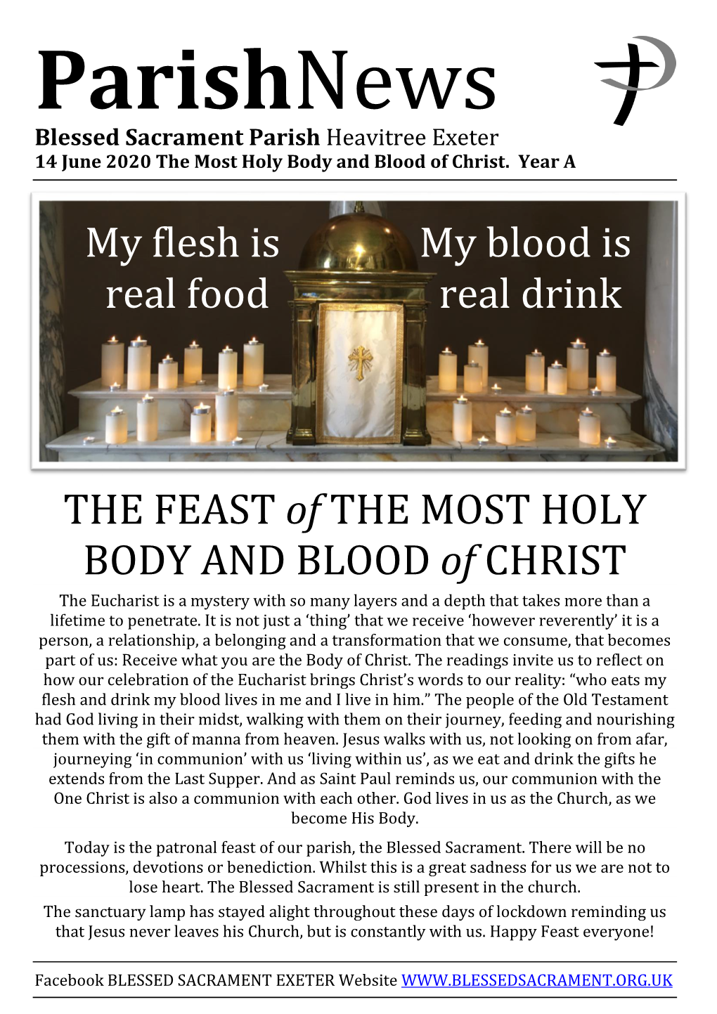 THE FEAST of the MOST HOLY BODY and BLOOD of CHRIST My