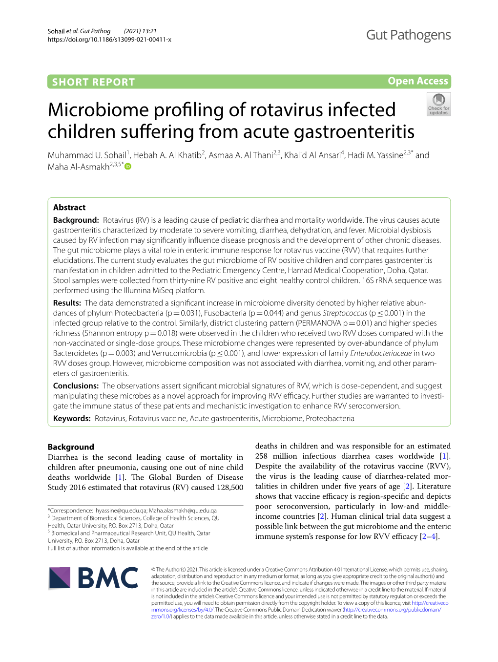 Microbiome Profiling of Rotavirus Infected Children Suffering From