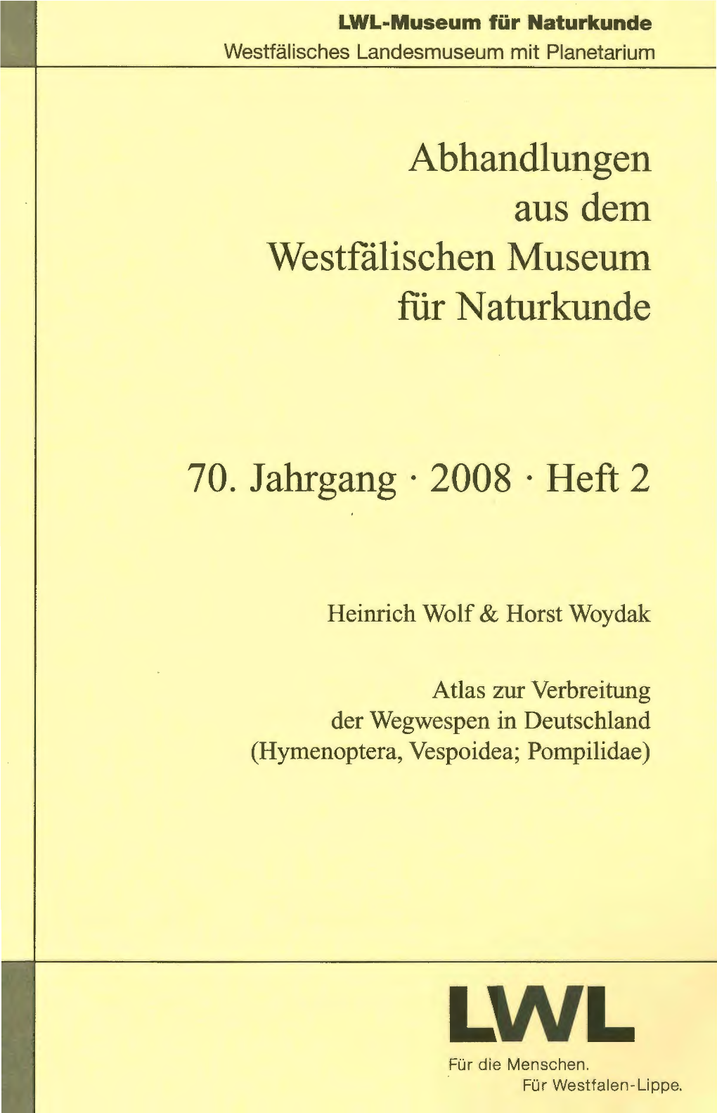 Abhandlungen Aus Dem Westfälischen Museum Für Naturkunde