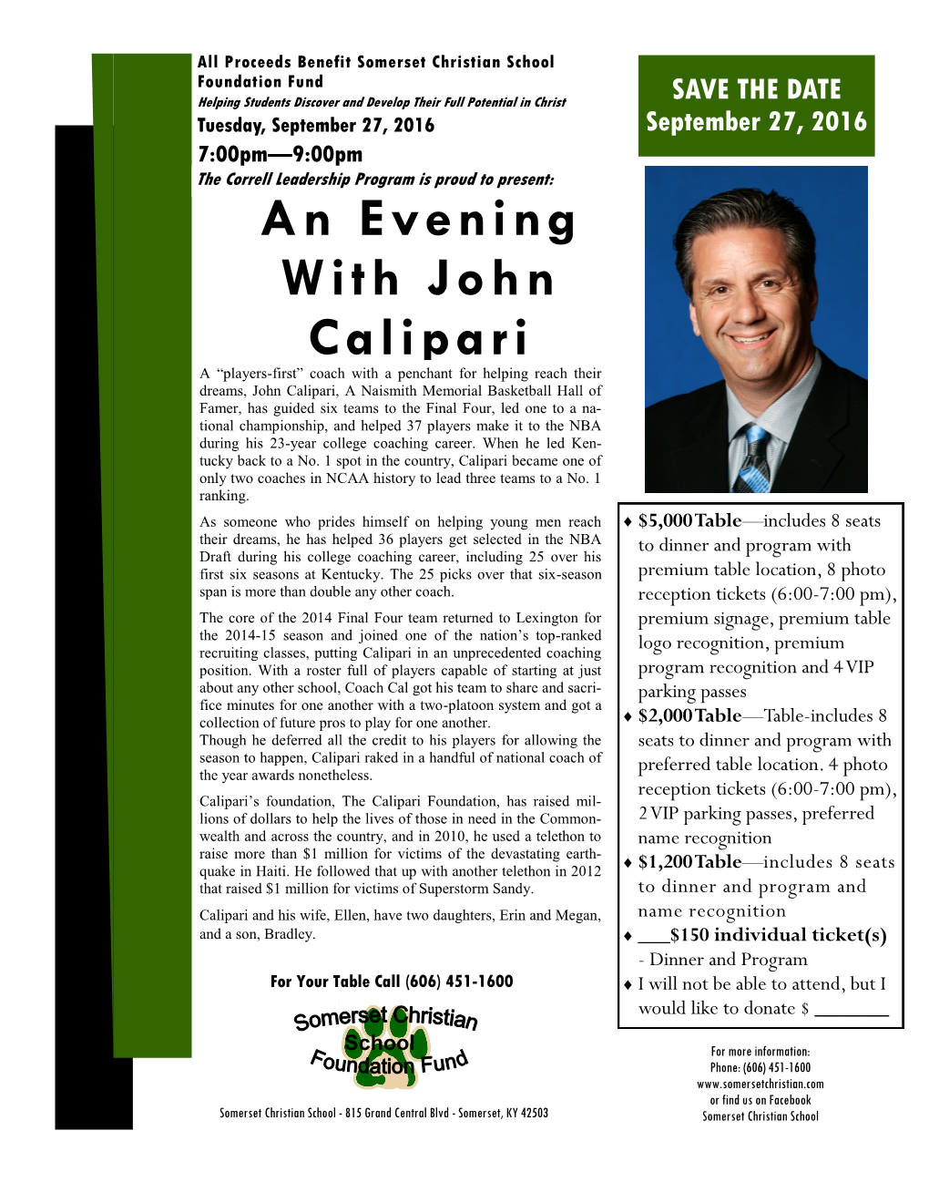 An Evening with John Calipari