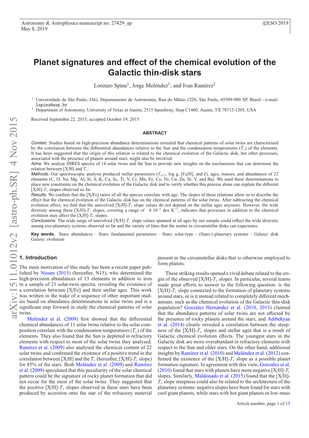 Planet Signatures and Effect of the Chemical Evolution of the Galactic Thin-Disk Stars