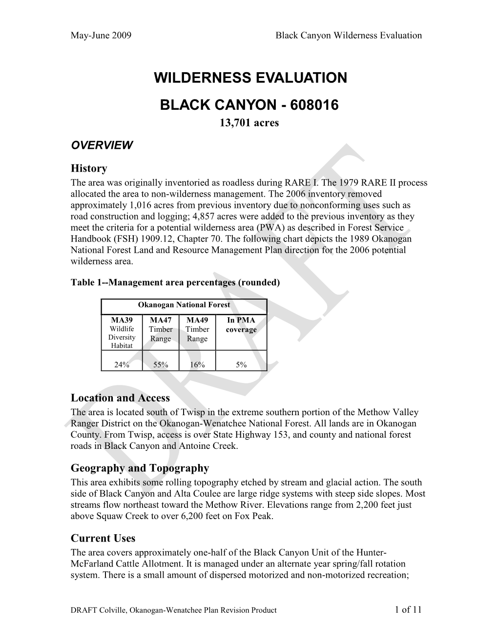 Black Canyon Wilderness Evaluation