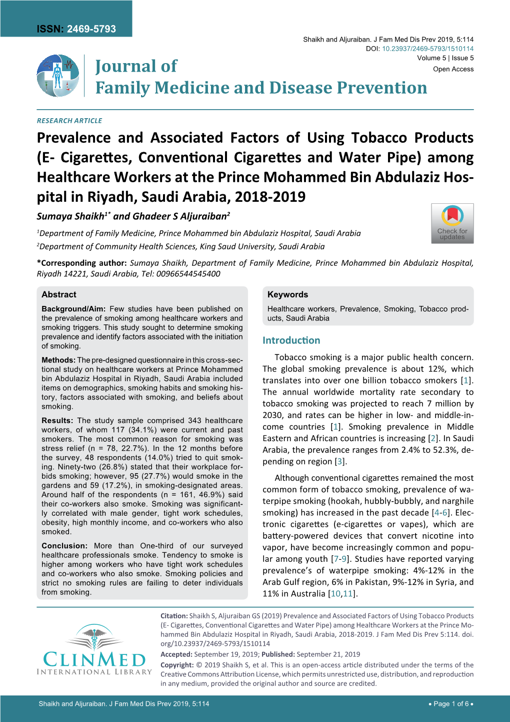 Prevalence and Associated Factors of Using Tobacco Products