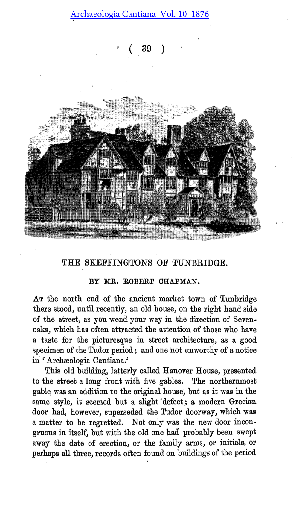 The Skeffingtons of Tunbridge (Sic Tonbridge)