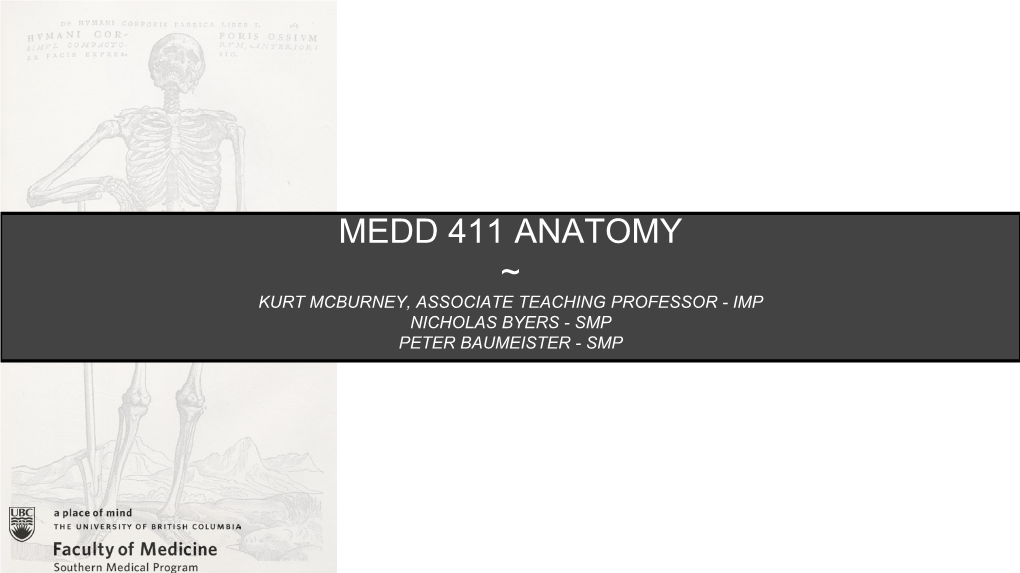 Medd 411 Anatomy ~