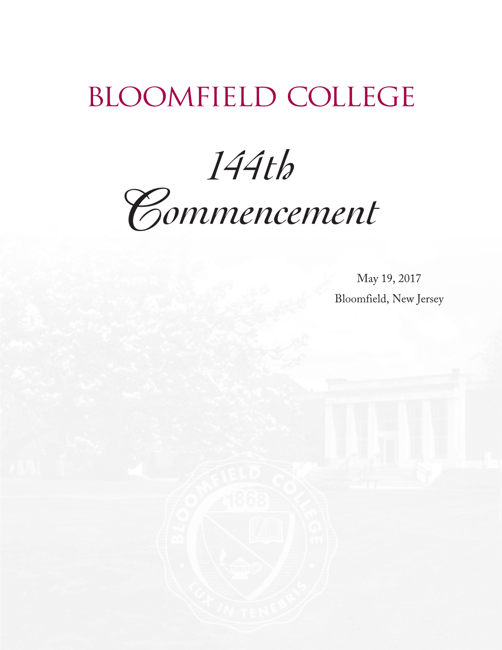 144Th Commencement Program (2017)