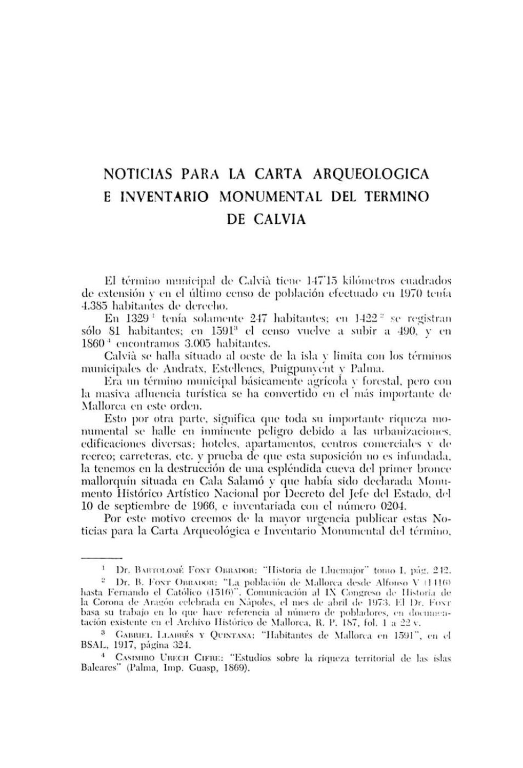 Noticias Paha La Carta Arqueológica E Inventario Monumental Del Termino De Calvia
