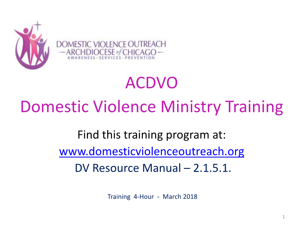 Training Parish Domestic Violence Workers